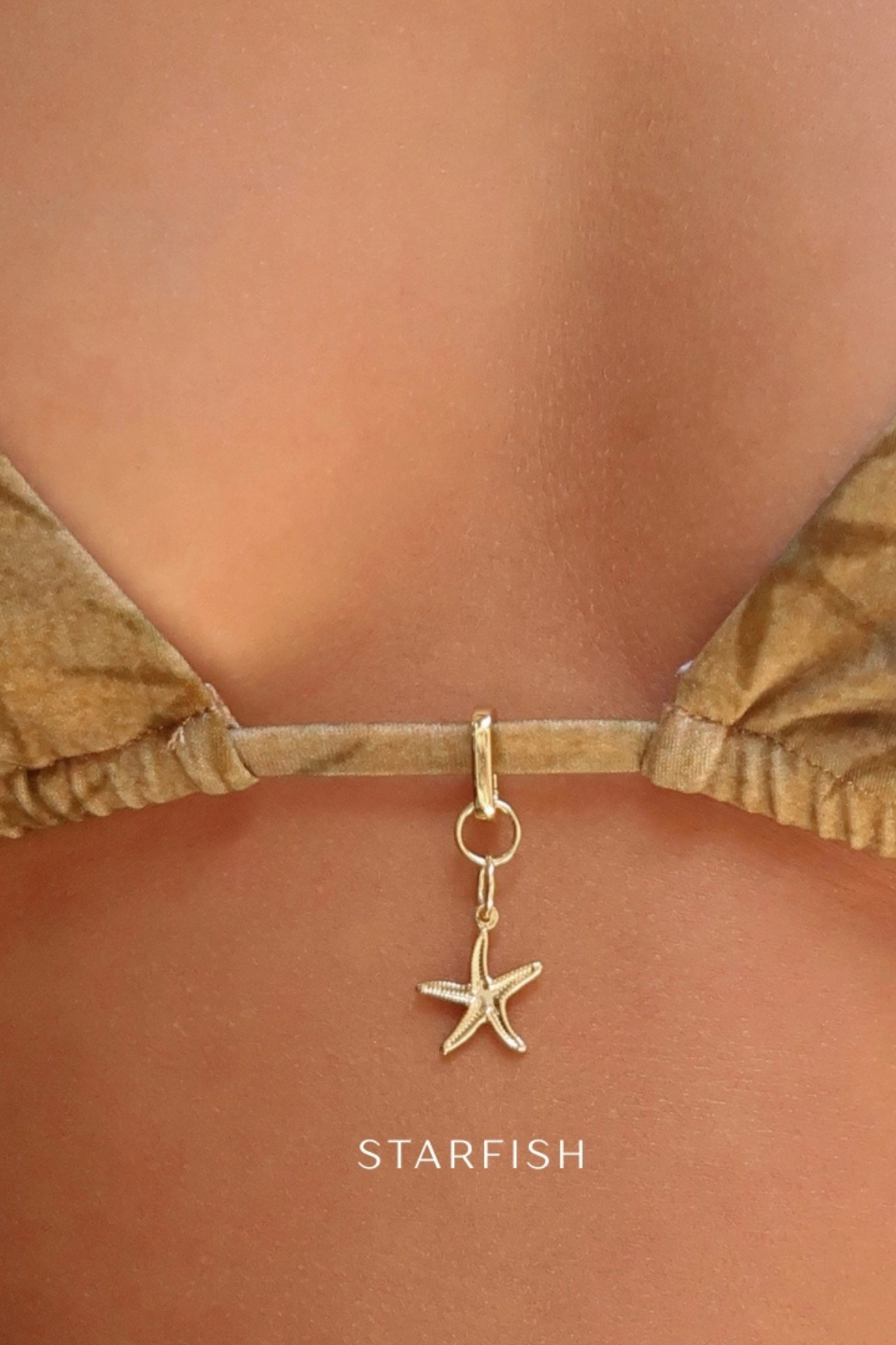bikini charms. starfish pearl fish. gold tarnish resistance