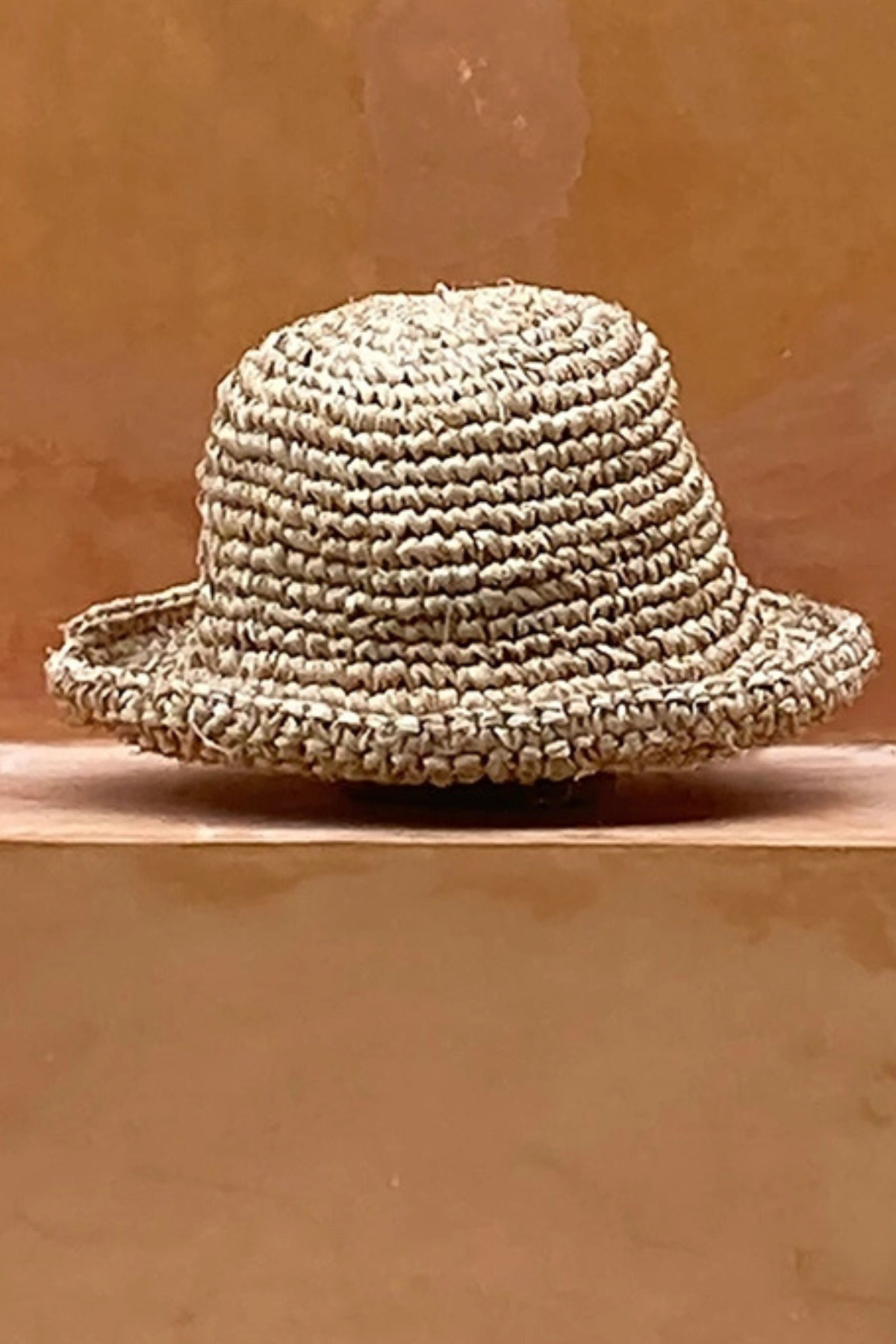 raffia crochetted bucket hat