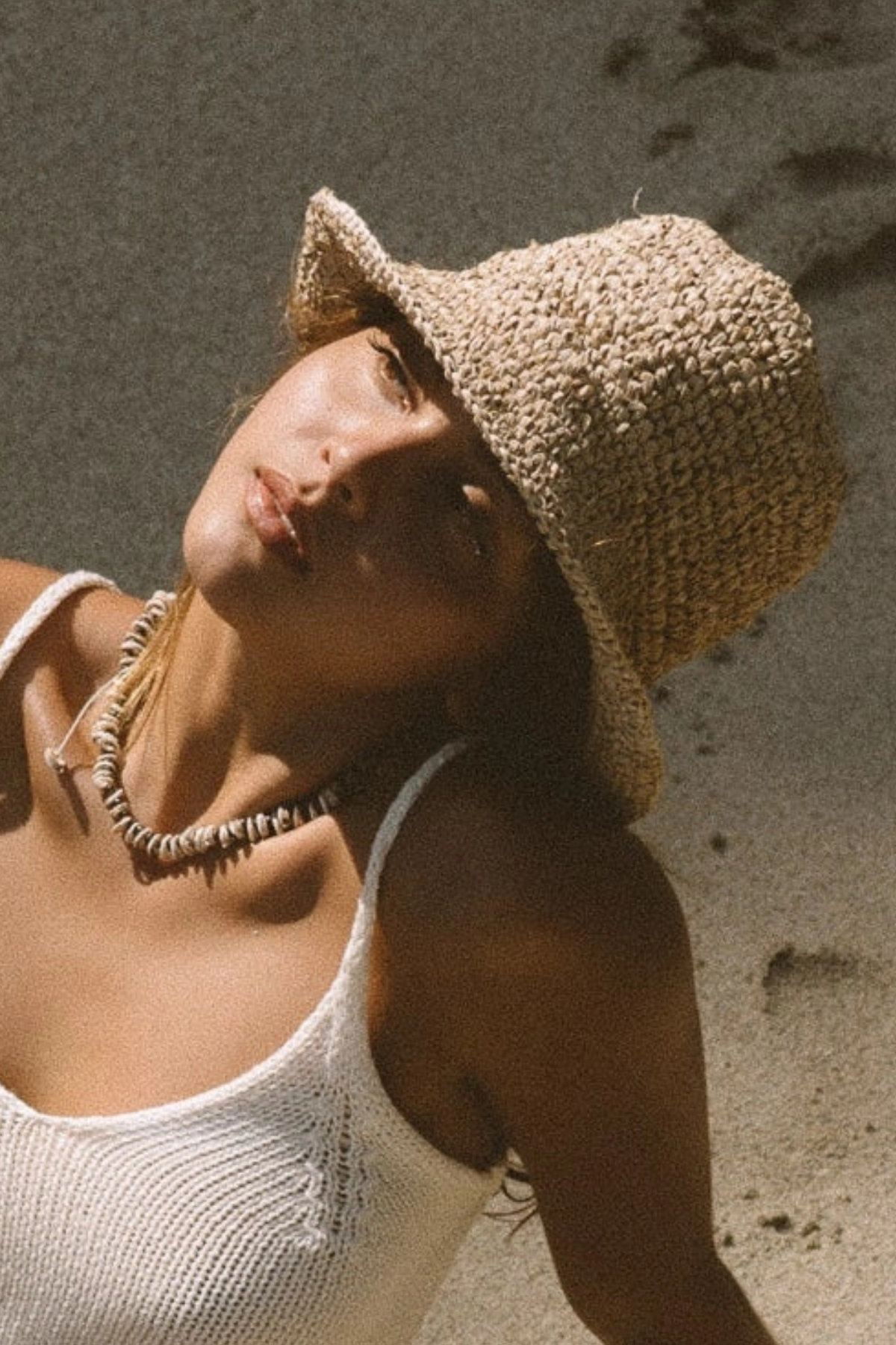 raffia crochetted bucket hat