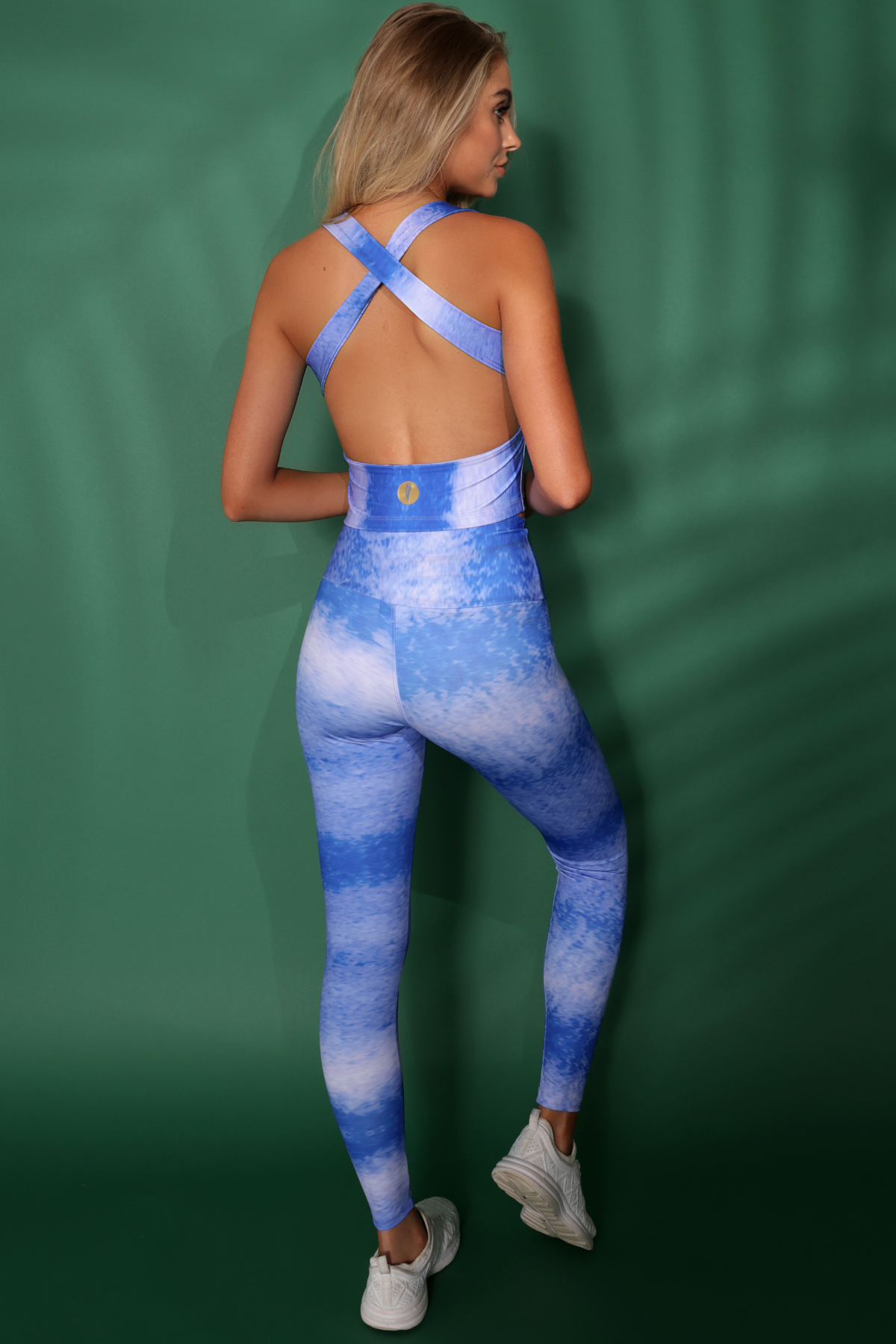 high waist activewear water print legging