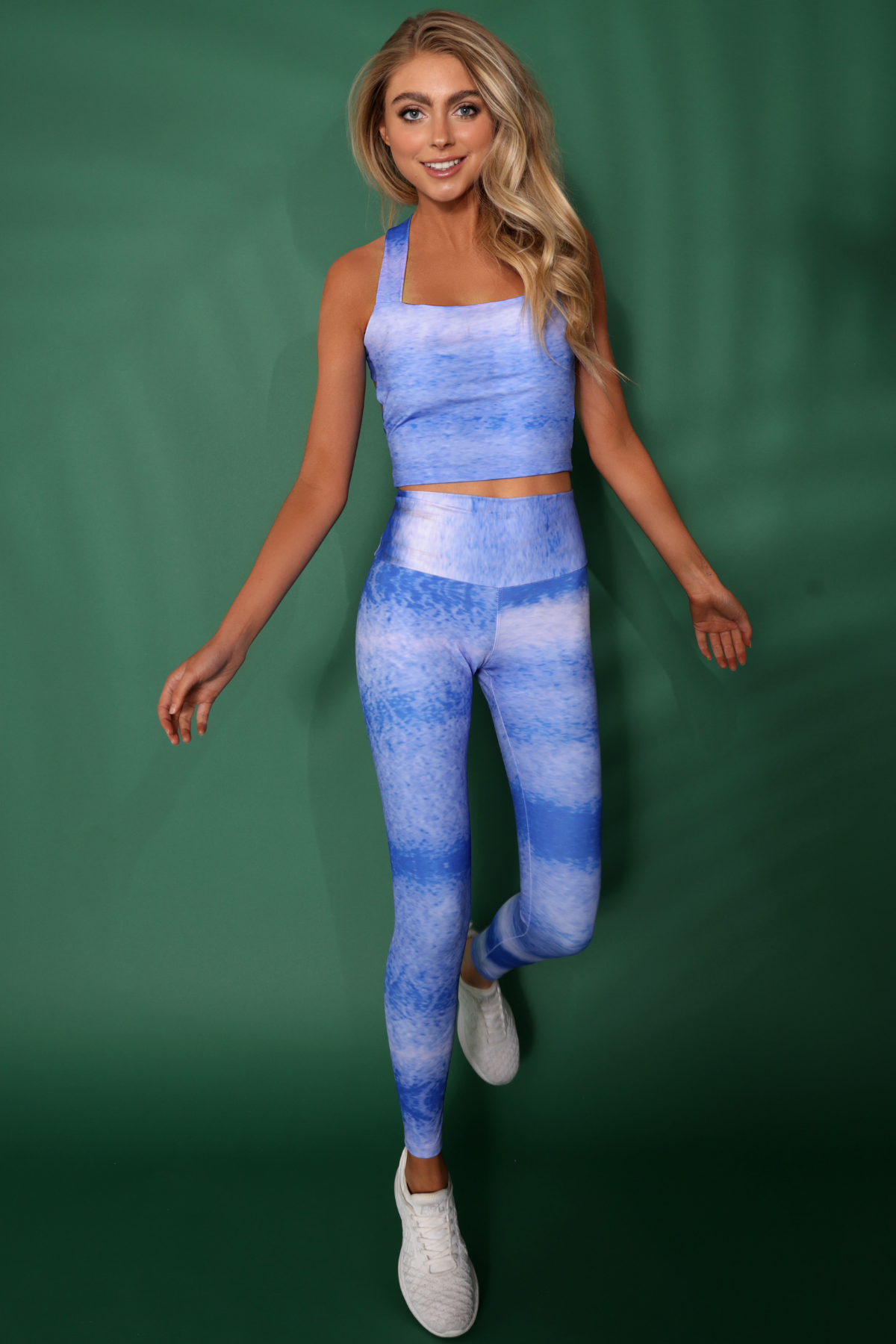high waist activewear water print legging