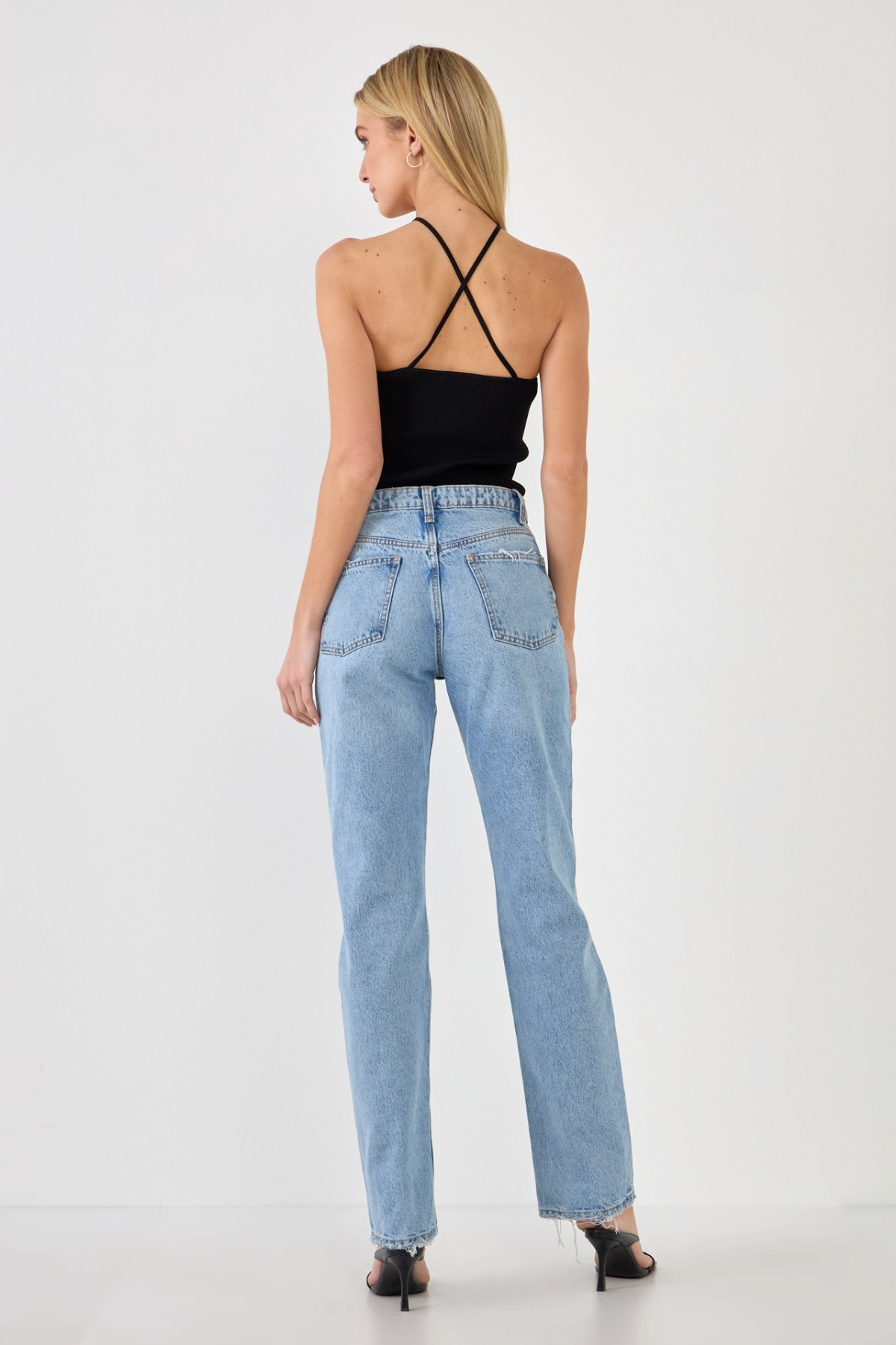 black rib tank criss crossover