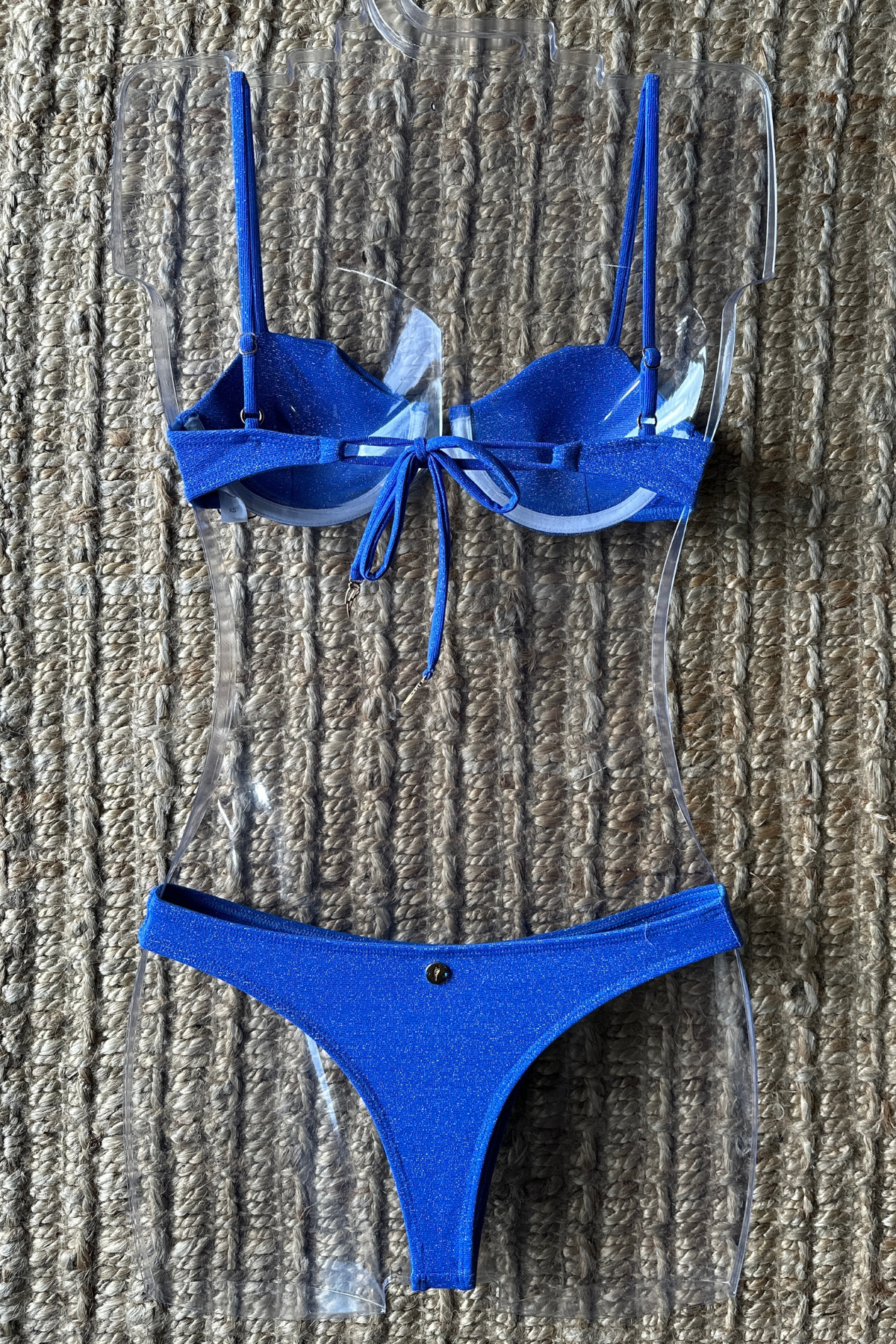 WHITNEY BLUE SHINE  Brazilian Thong Bikini Bottoms