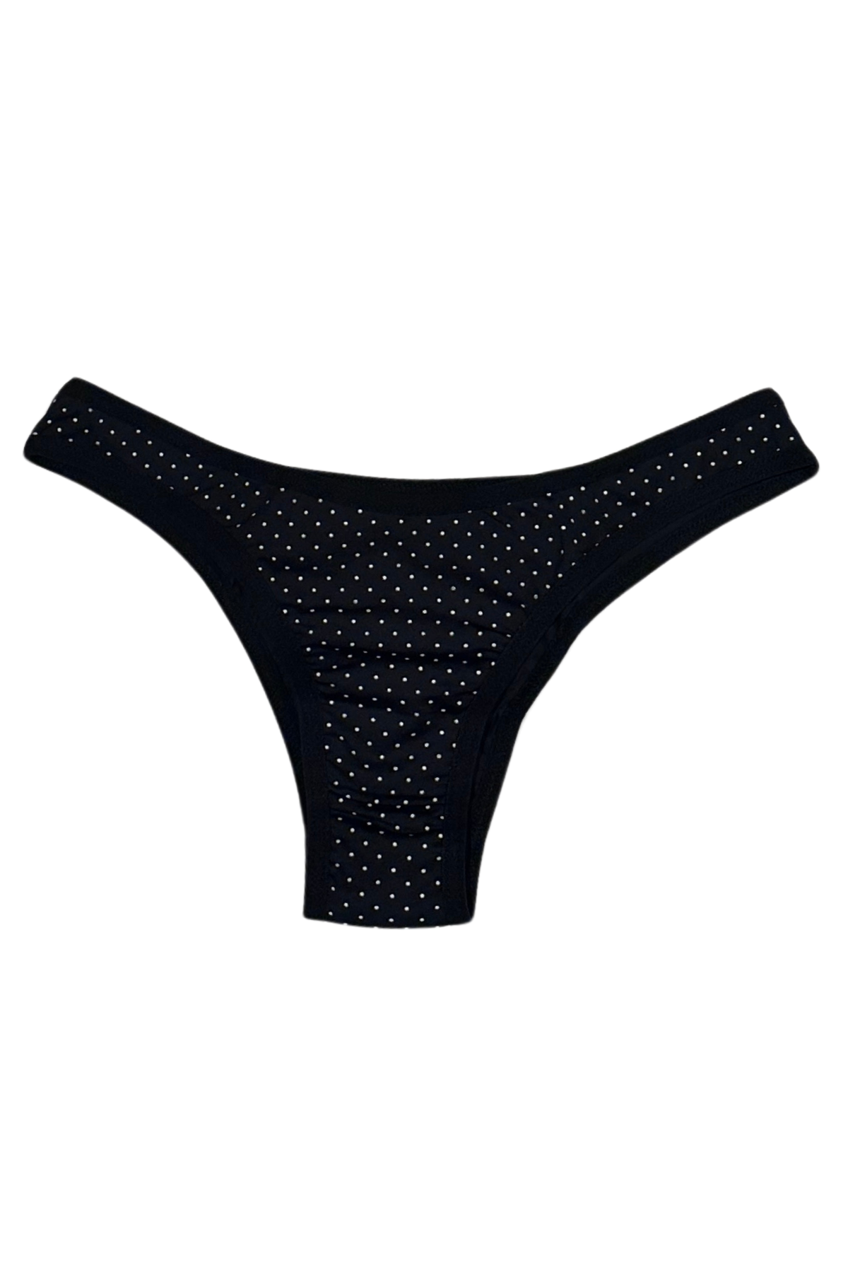 regina black underwear with white polkadot tanga panty