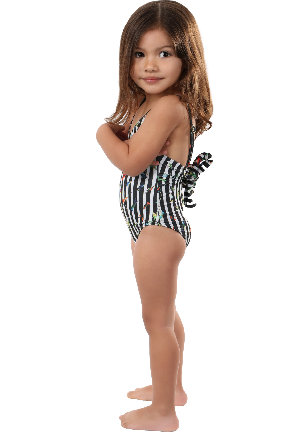 Kids One Piece Swimsuit. Ties in the Back