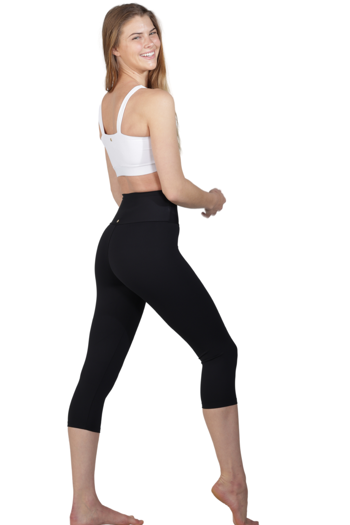black cropped activewear leggings 